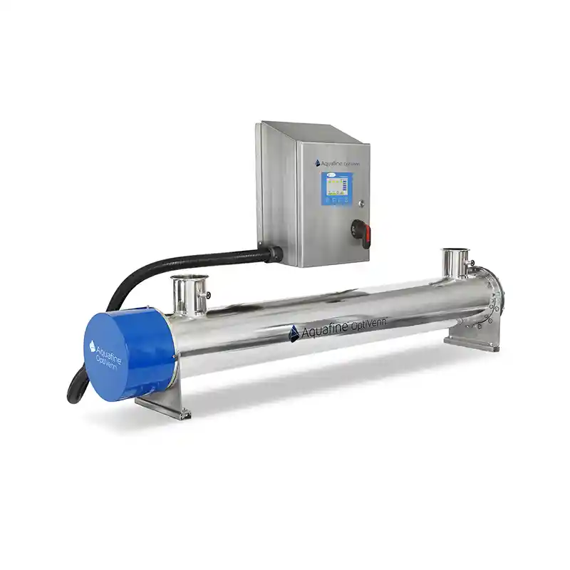 Aquafine OptiVenn UV-system för läkemedels- och livsmedelsindustri med avancerad styrning
